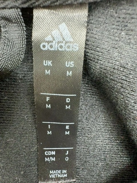 Adidas Men's Black 3-Stripes Full-Zip Track Jacket M