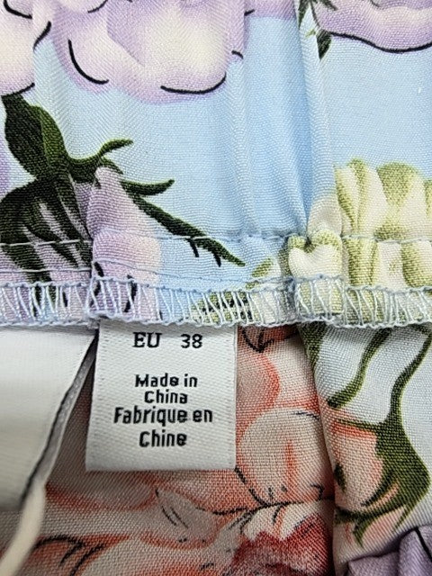 Vila Floral Frill Mini Skirt Size M Multi Women Regular