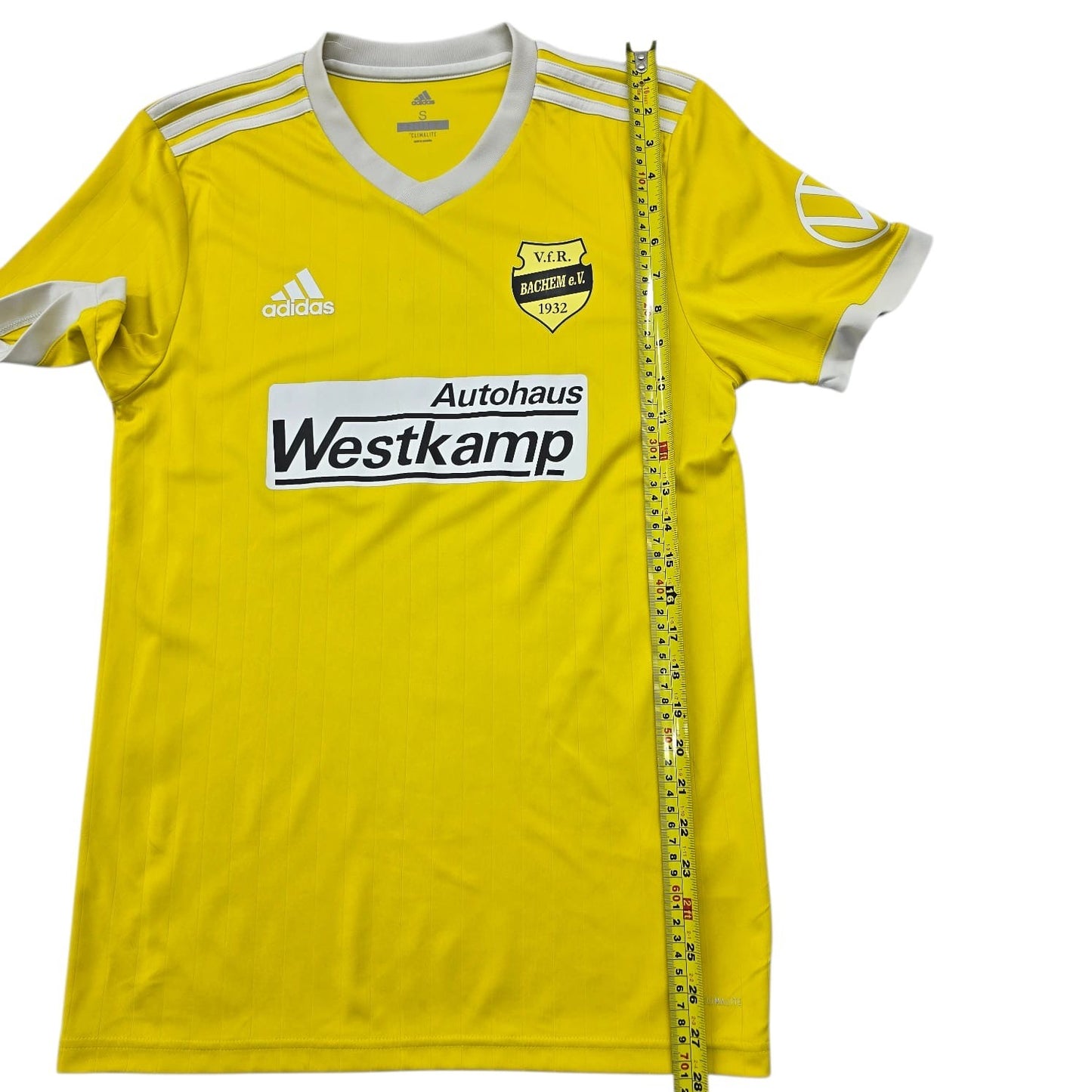 Adidas Men's Yellow Soccer Jersey Size S V-Neck Climalite