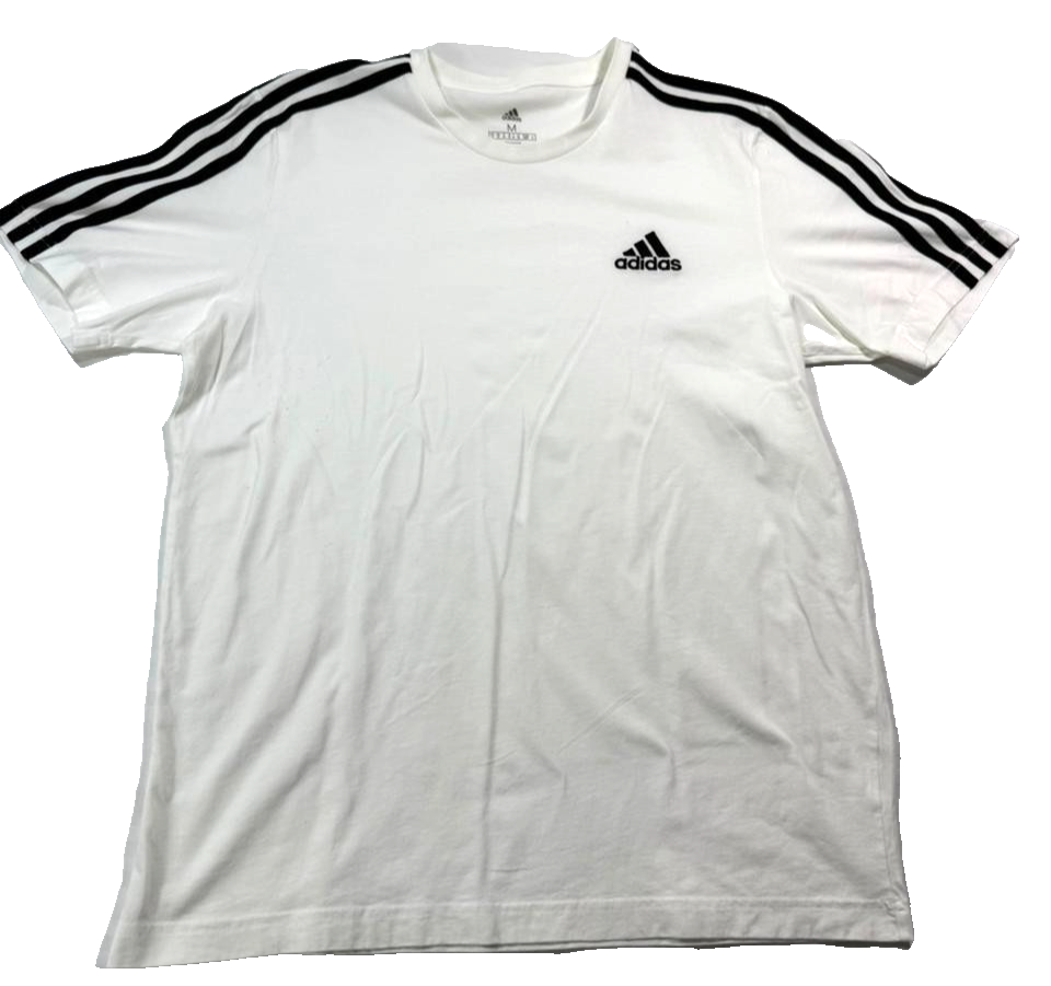 Adidas Essentials Men's Single Jersey 3-Stripes T-Shirt For In White - Size M