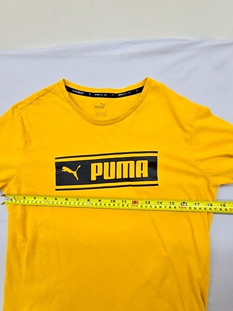 Puma Men's Yellow Short Sleeve Crew Neck T-Shirt Size S Logo 58319