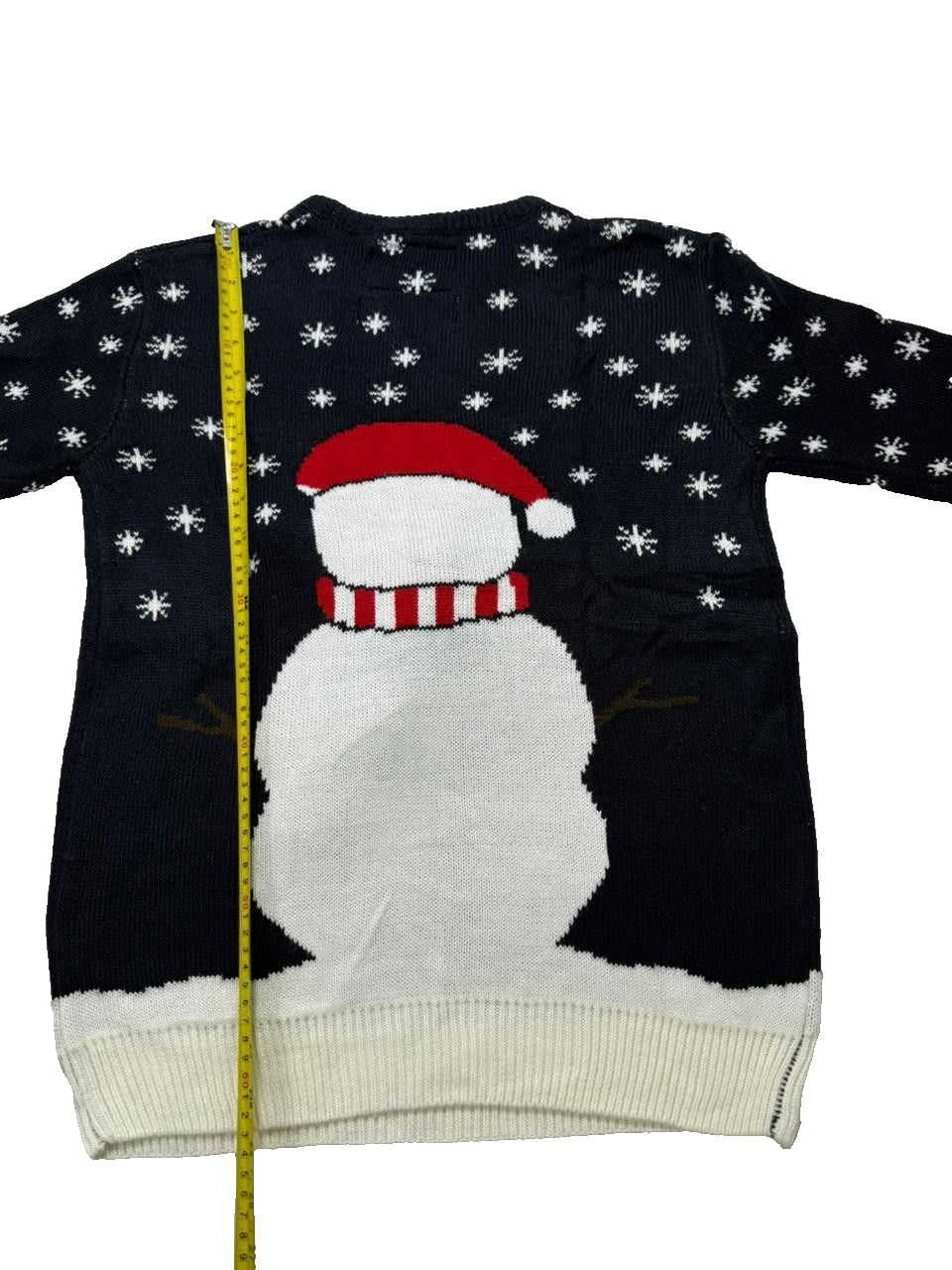 Merry Christmas Snowman Knit Sweater Holiday Winter Jumper Unisex -S