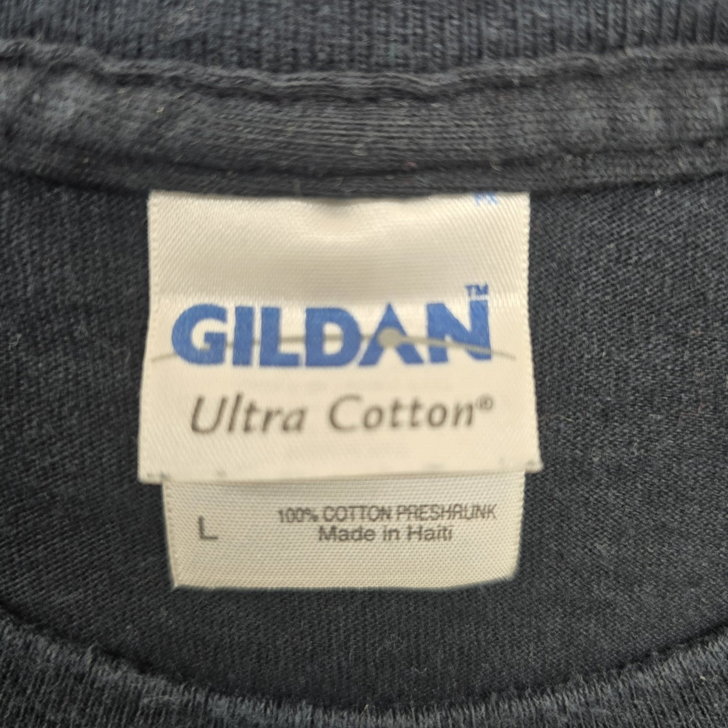 Gildan Men Black Fire Dept 100th Graphic T-Shirt Size L Regular