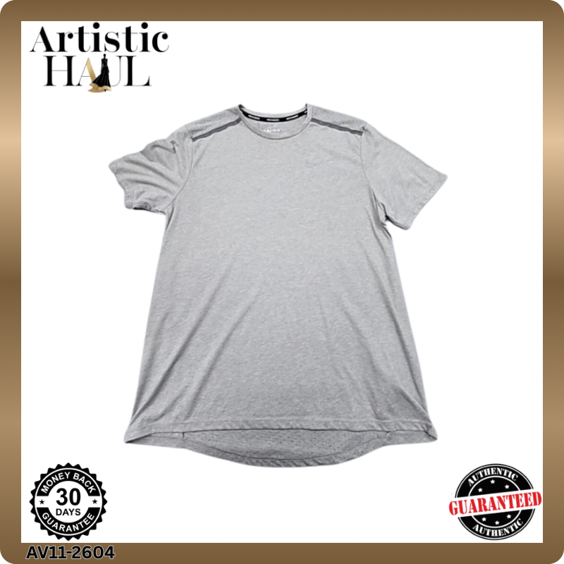 Nike Men's Grey Dri-FIT Fitness T-Shirt Size L