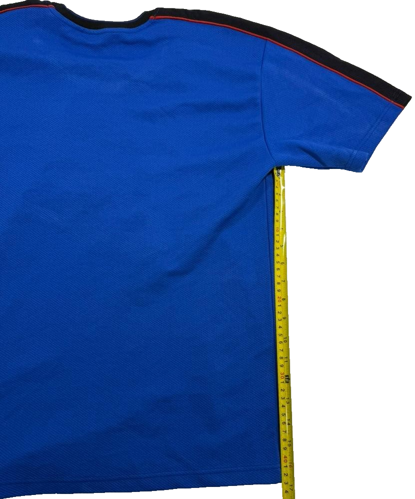 Nike Men's Blue Embroidered Spell Out Swoosh Logo T-Shirt Athletic Sports Size M
