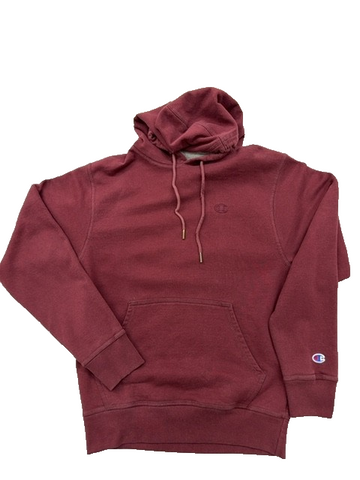 Champion Eco Men's Burgundy S Pullover Fleece Hoodie Embroidered Logo