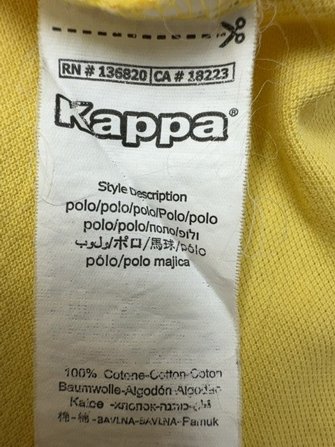 Kappa Vintage Yellow Polo Shirt M Cotton Short Sleeve
