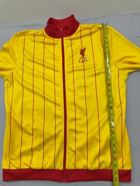 LFC Men's Yellow Striped Soccer Track Jacket L Polyester Zipper