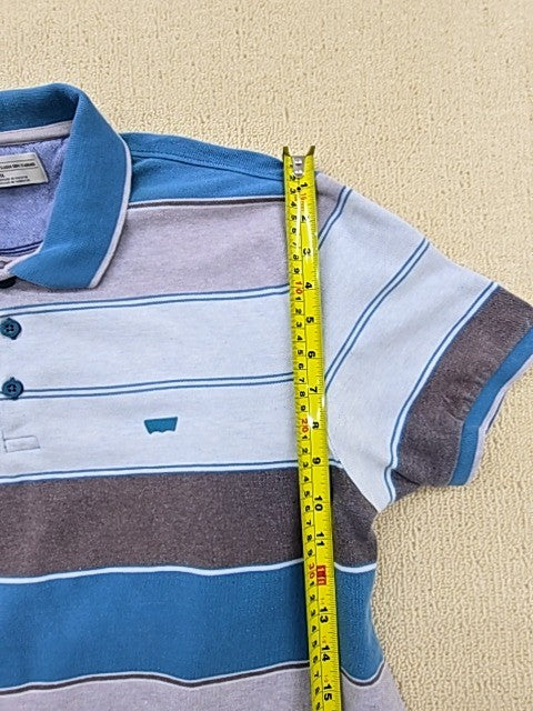 Levi's Men's Multi Stripe Polo Shirt L Short Sleeve Cotton