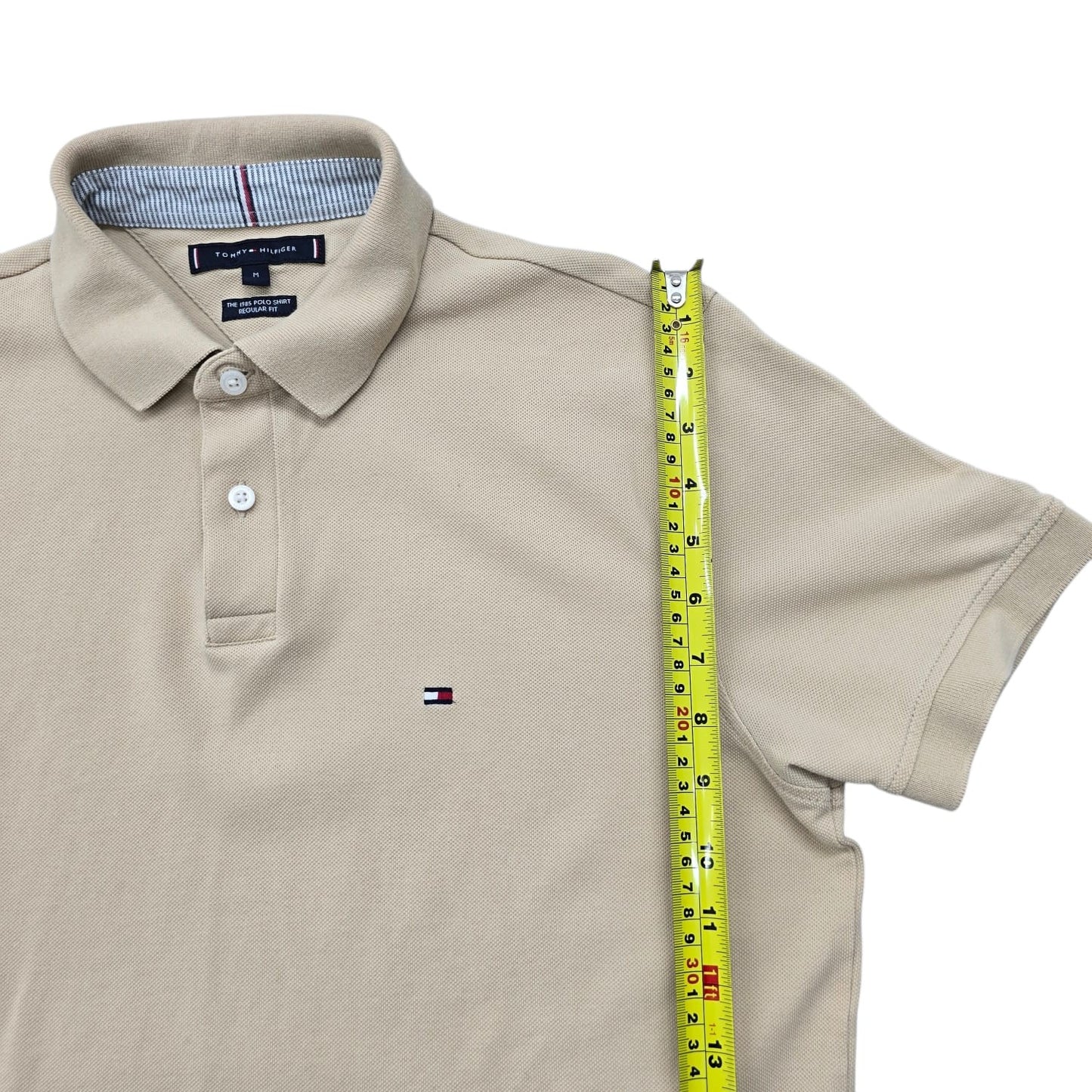 Tommy Hilfiger Men's Beige Organic Stretch Pique Polo Size M