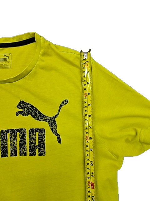 PUMA Men's Yellow Short Sleeve T-Shirt Size L Crewneck