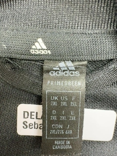 Adidas Primegreen Black Track Jacket XL Gold Print Zipper Long Sleeve