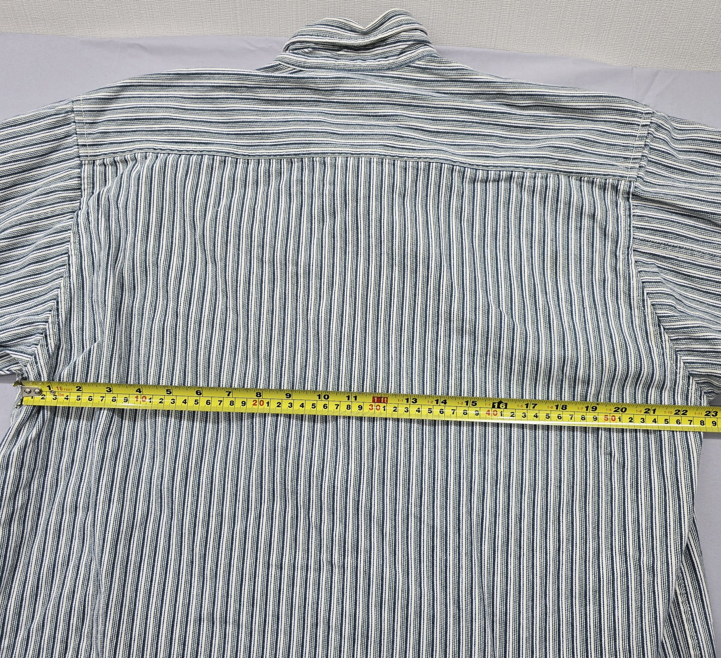 Levi's Men's Blue Striped Denim Button-Down Shirt Size L Relaxed Fit