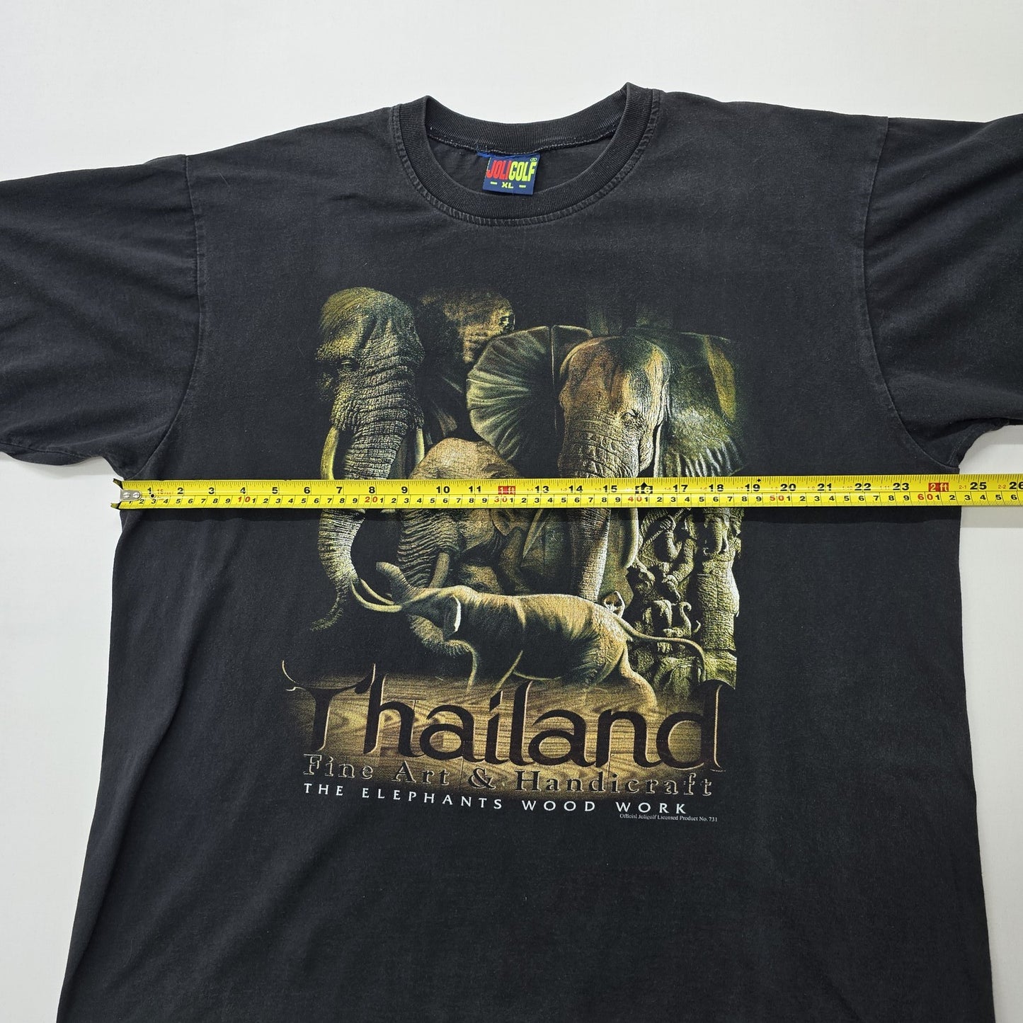 JuliGulf Men Black Elephant Graphic T-Shirt Size XL Regular