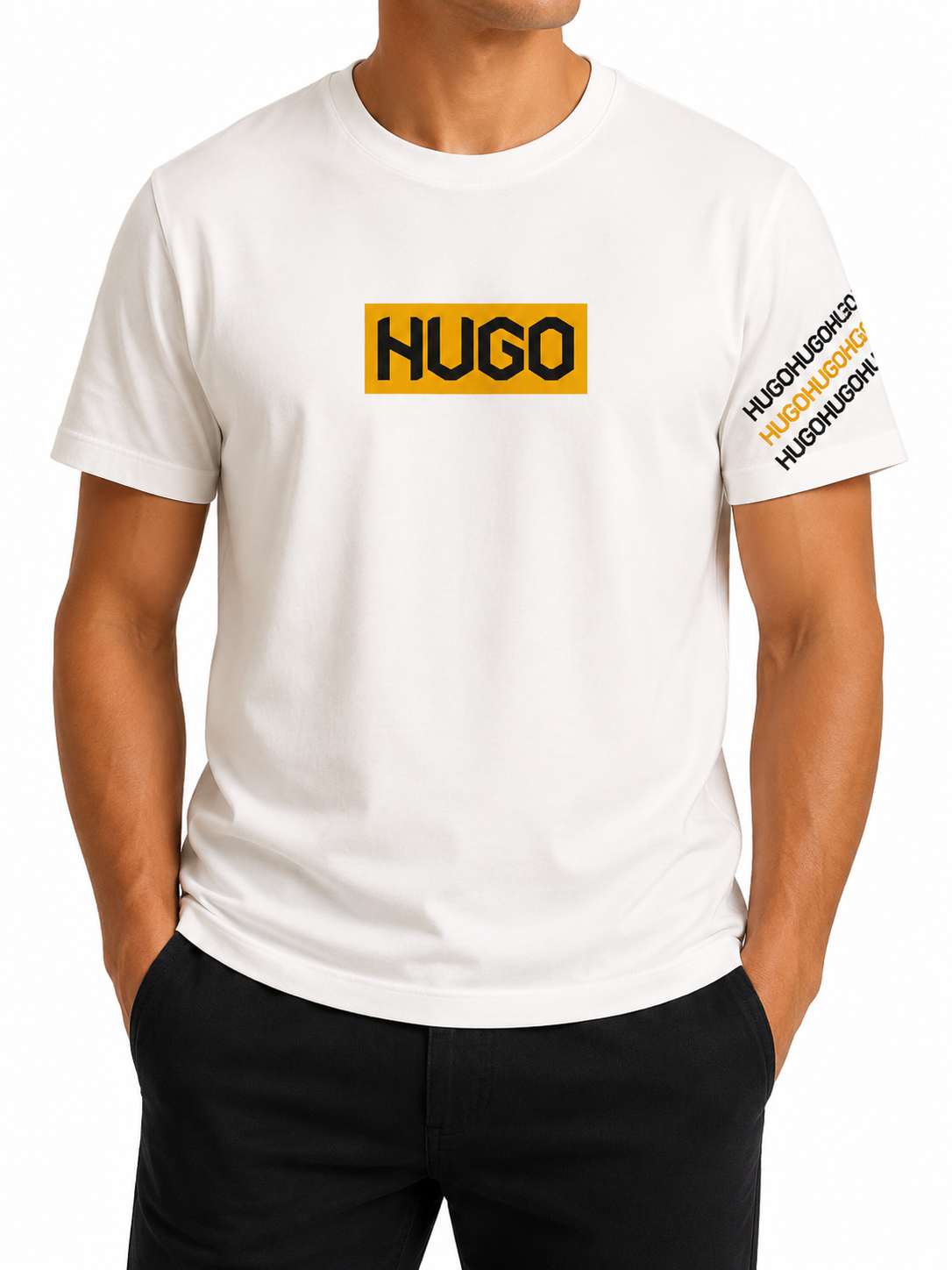 HUGO Men White T-Shirt product image 1