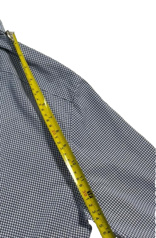 Tommy Hilfiger Men's Blue White Check Dress Shirt Easy Care Size 39
