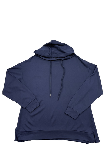 French Connection Navy Viscose Hoodie L Long Sleeve Unisex