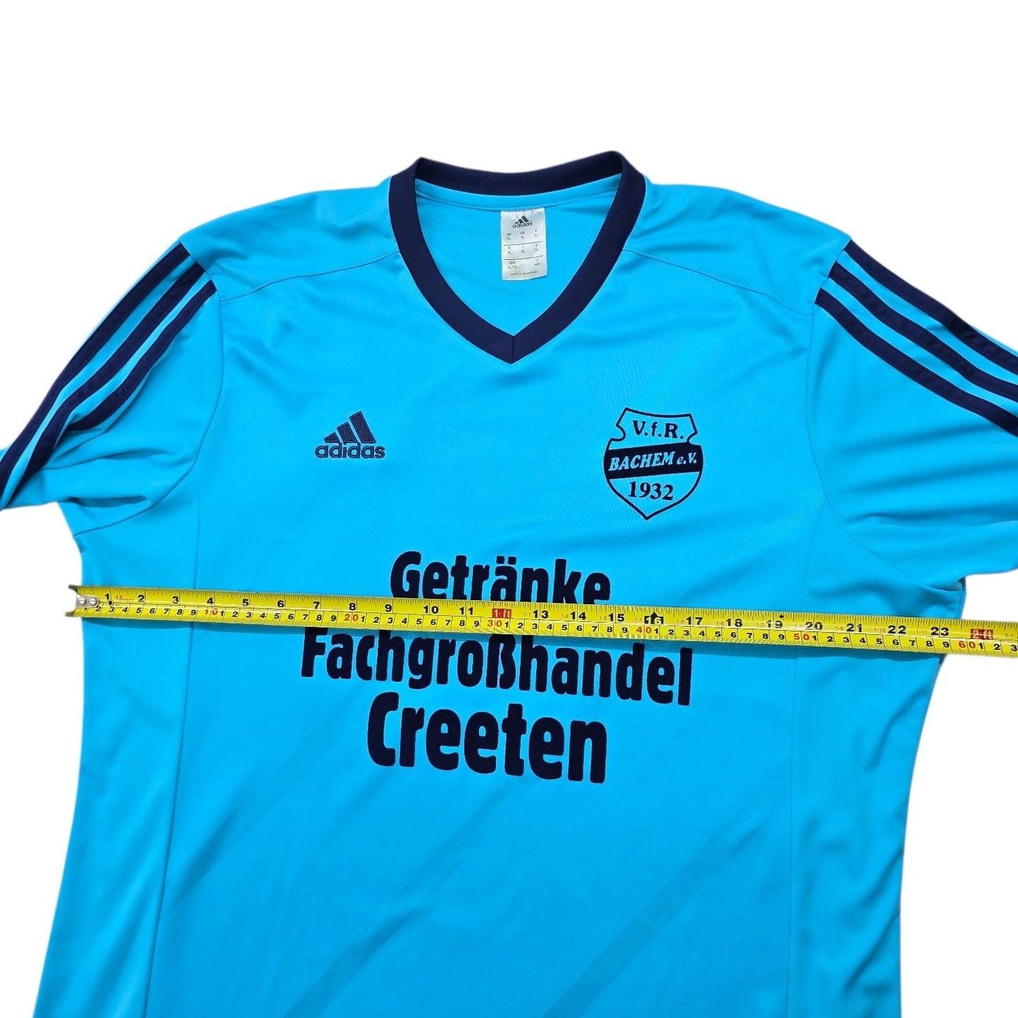 Vintage Adidas XL Blue Striped Soccer Jersey V.F.R. Bachem 1932