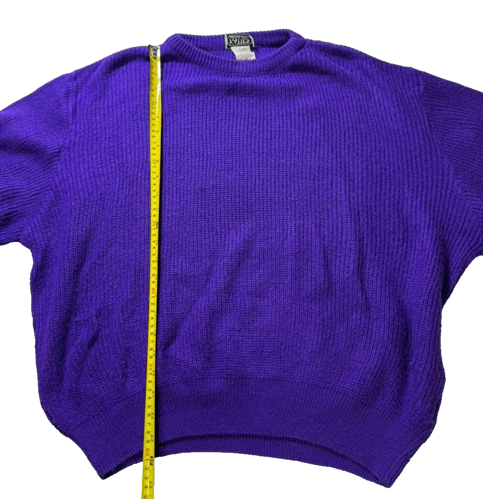 Katies Acrylic Wool Sweater Ribbed Knit Purple Women's Luxury | Size 12