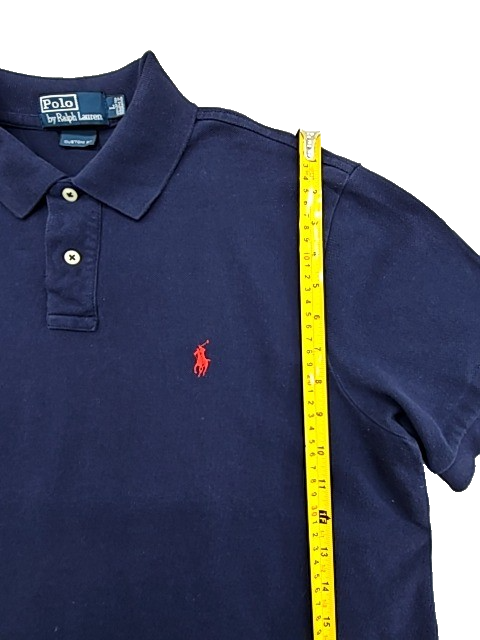 Polo Ralph Lauren Navy Short Sleeve Polo Shirt Men's L Custom Fit