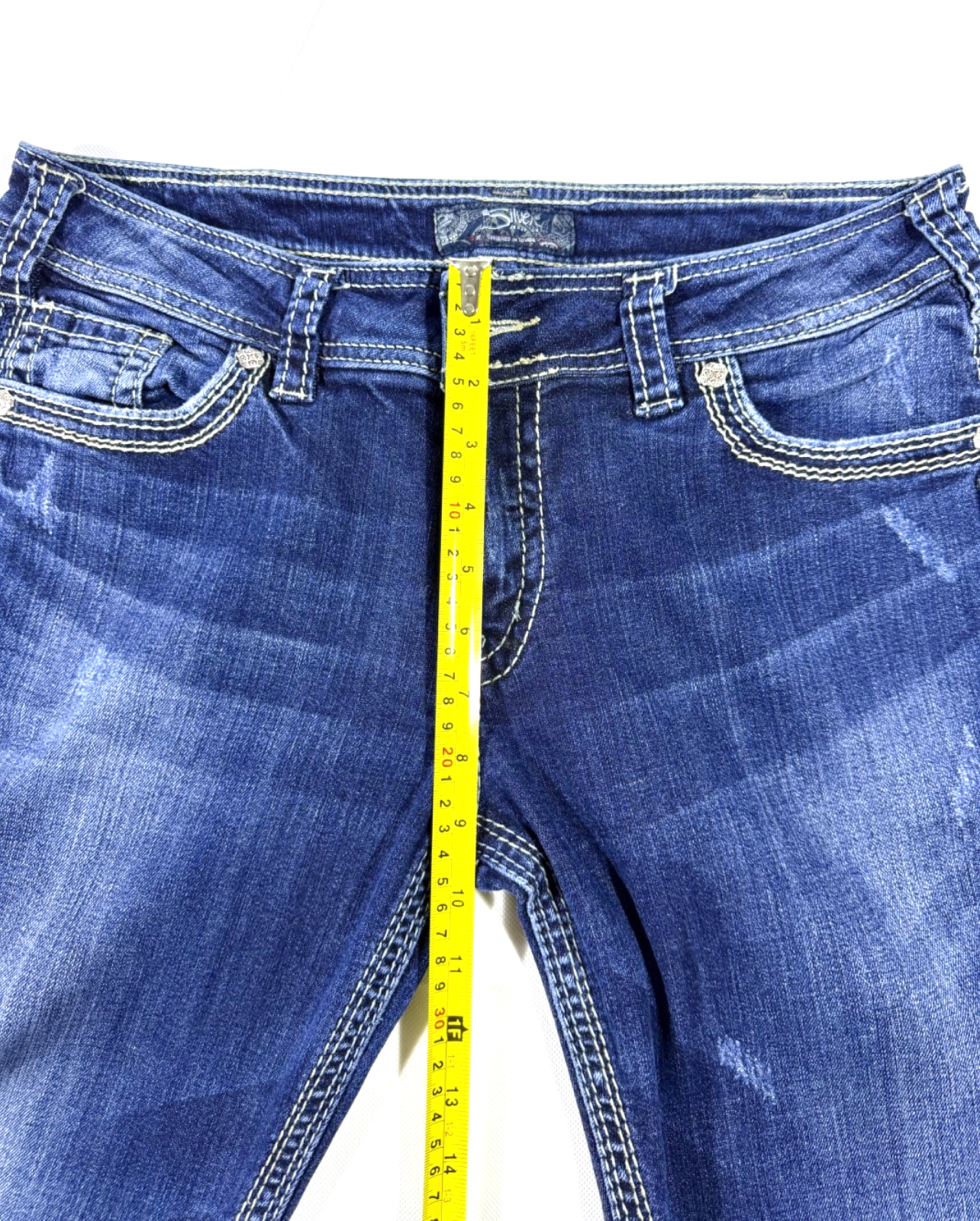 Silver Jeans Suki Distressed Women's Denim Jeans W33 L32 Flap Pockets