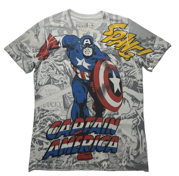 Marvel Captain America Rotella Shield Official Men's T-Shirt - Size L