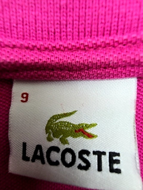 Lacoste Women's Pink Classic Polo Shirt Size 9 Cotton France