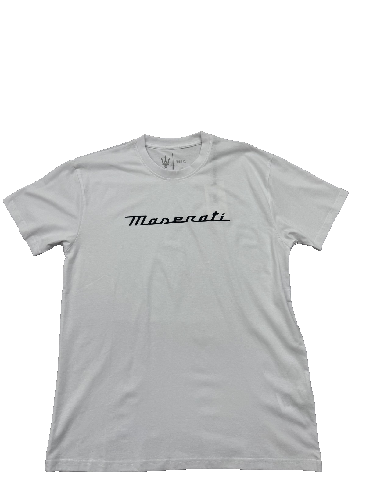Maserati White Graphic T-Shirt XL Cotton Crew Neck