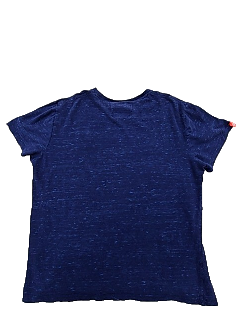 Superdry Orange Label Women's Navy Heathered T-Shirt XL Orange Trim Logo