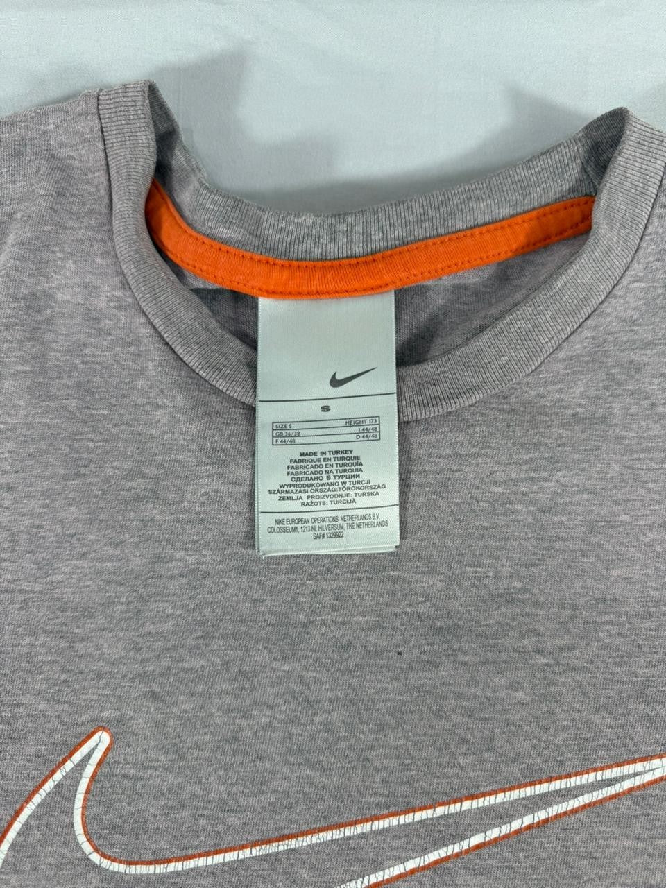 Nike Men's T-Shirt Small Grey Short Sleeve Swoosh Logo Casual Tee