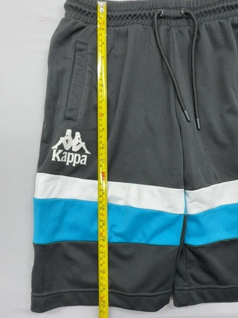 Kappa Men's Color Block Athletic Shorts Small Black Blue White Drawstring