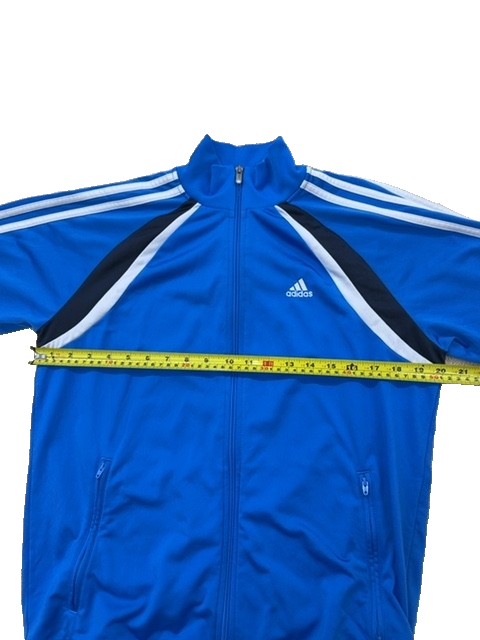 Adidas Men's Blue Striped Track Jacket Long Sleeve XL Polyester
