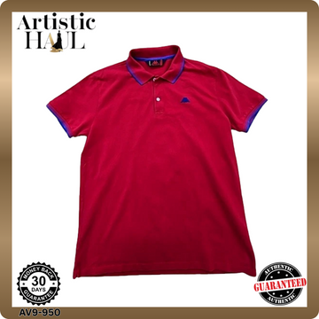Kappa Red Cotton Polo Shirt XXL Short Sleeve Button Men Regular