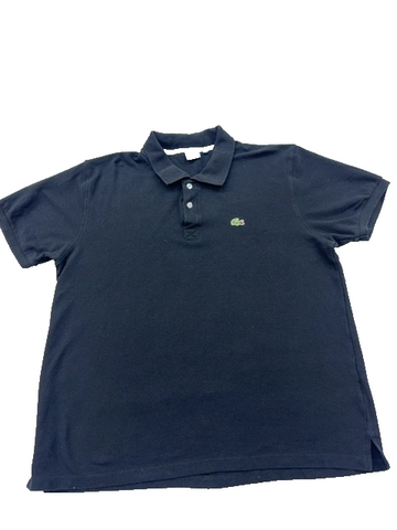 Lacoste L.12.12 Navy Short Sleeve Polo Shirt L 100% Cotton Pique