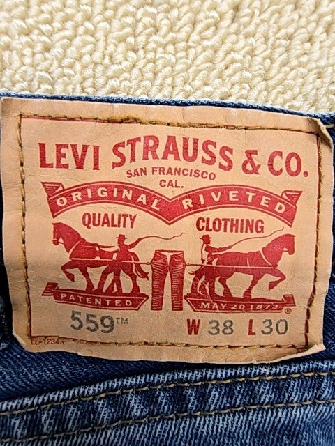 Levi's 559 Men's Medium Blue Relaxed Straight Jeans 38x30 Vintage