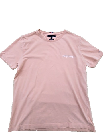 Tommy Hilfiger Pink L Short Sleeve Crewneck Organic Cotton T-Shirt Unisex