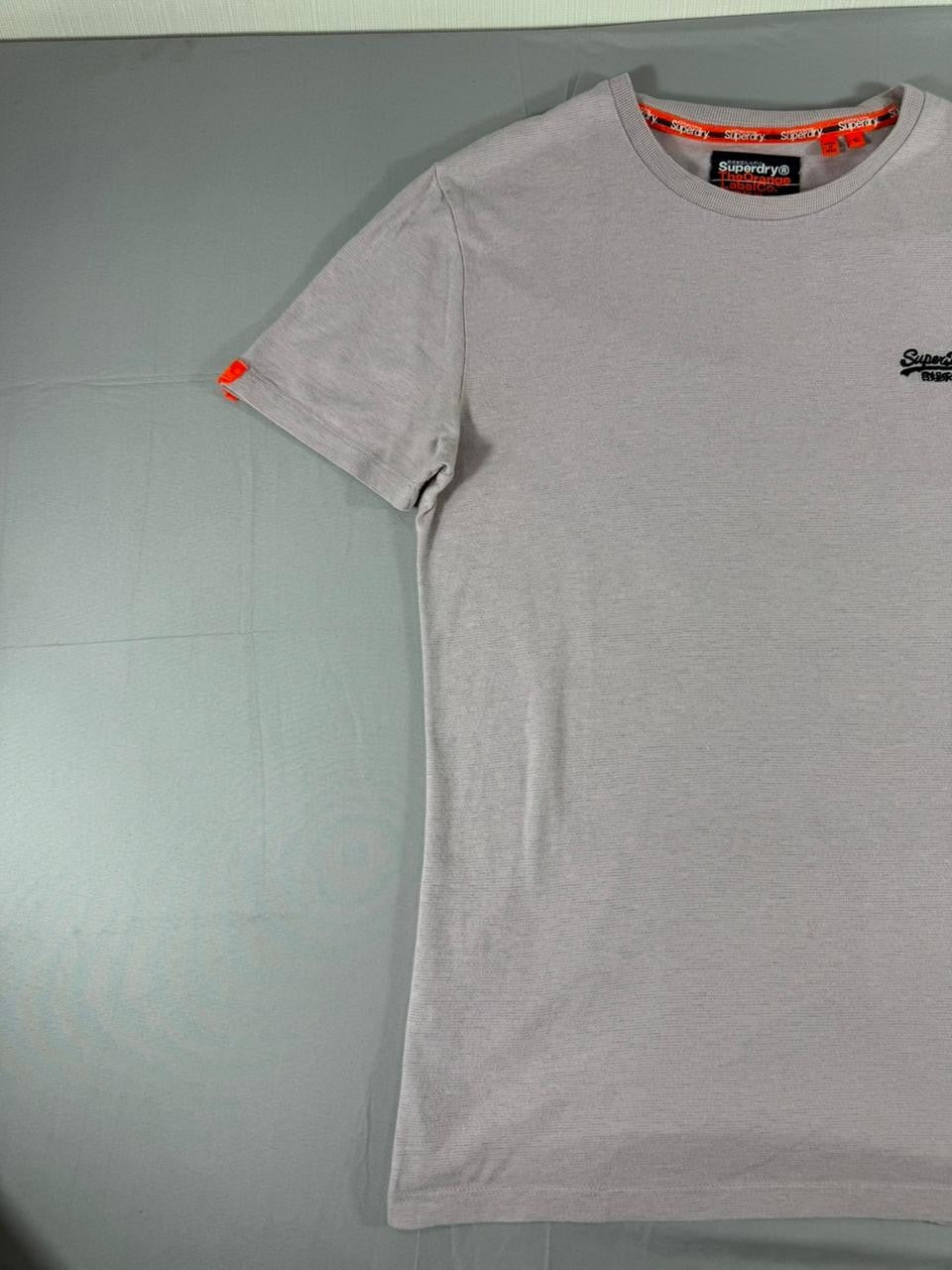 Superdry Men's Small S Gray Short Sleeve T-Shirt Classic Logo Crew Neck