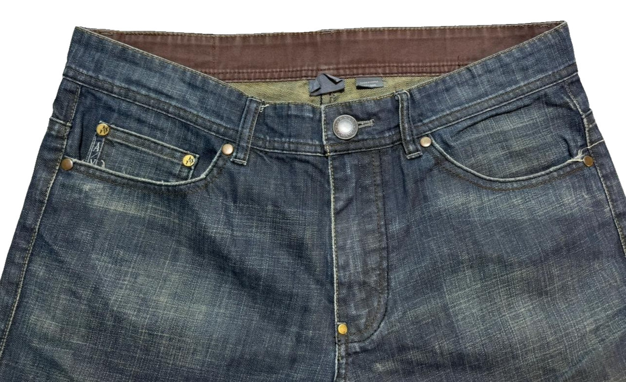 Men's Ax Armani Exchange Size 32 Indigo Blue Stretch Denim Slim Fit Jeans