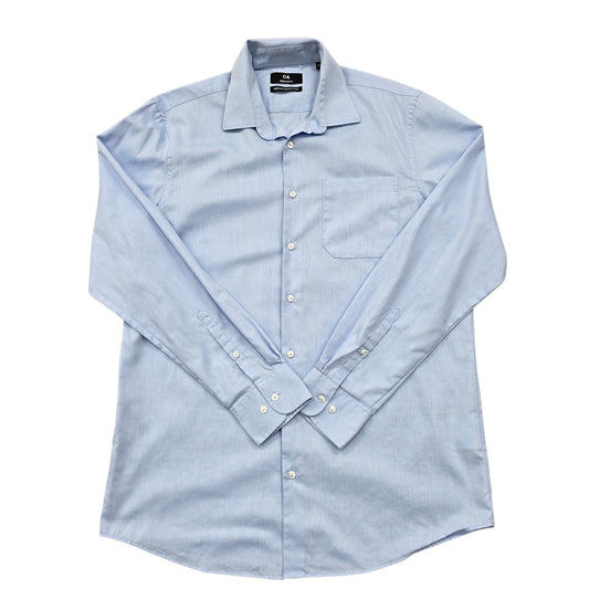 C&A Light Blue Cotton Dress Shirt M 39/40 Reg Fit Easy Iron