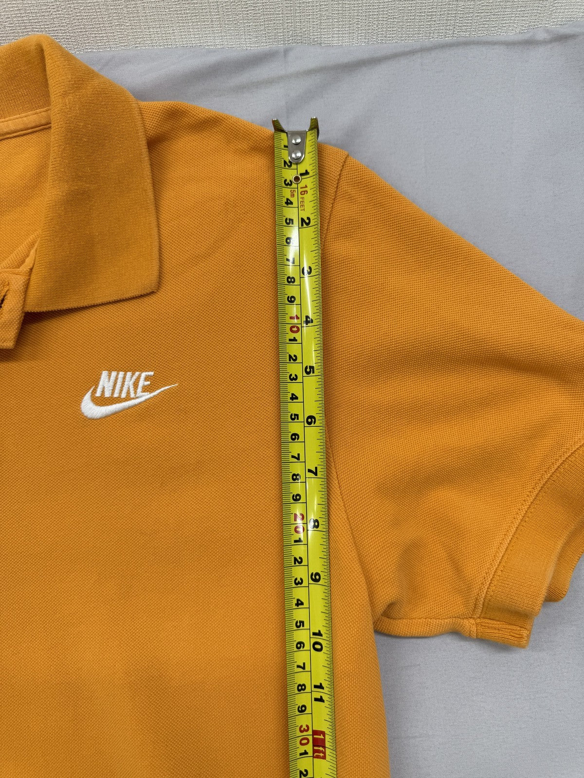 Nike Men's Orange Cotton Polo Shirt Short Sleeve Size S Button Collar