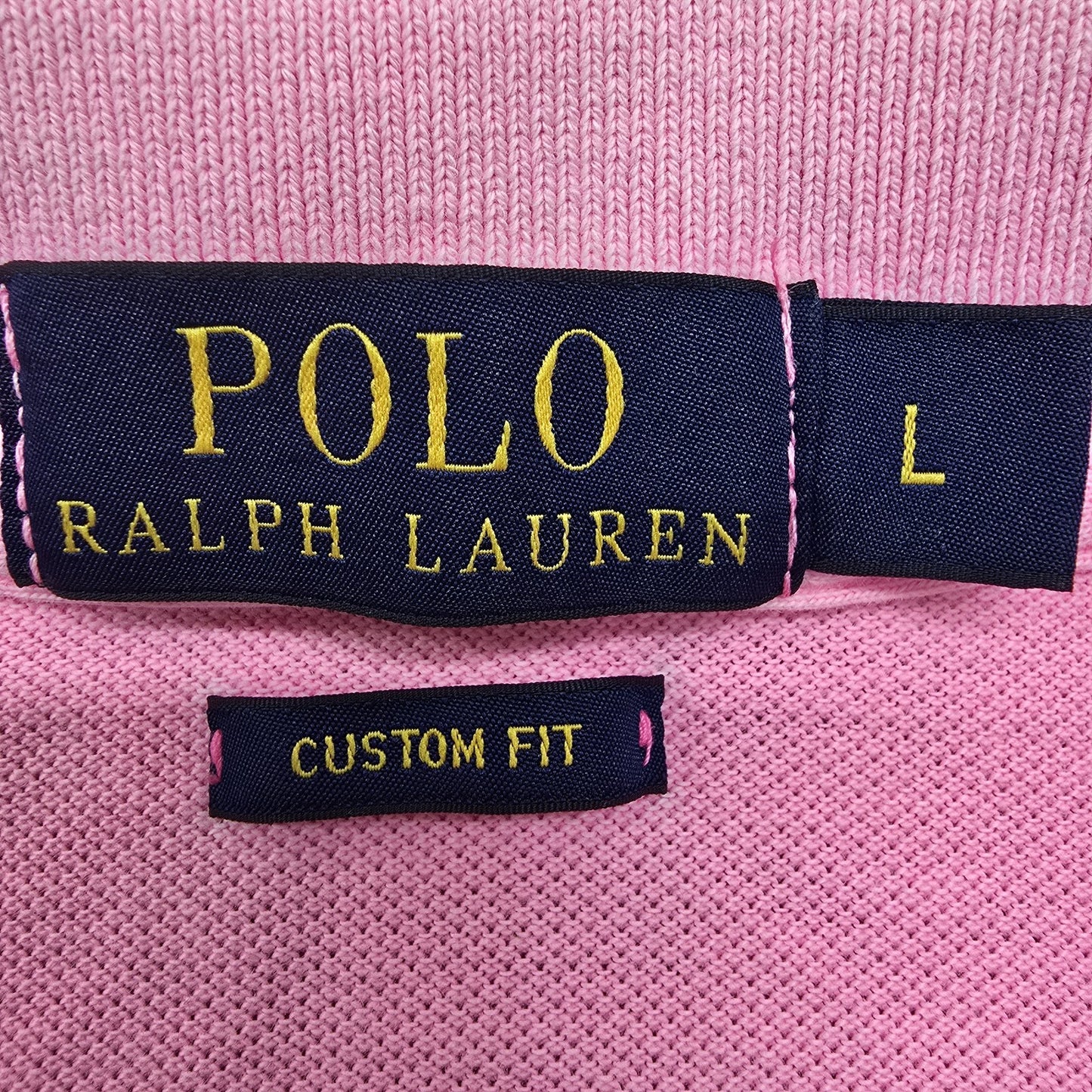 Polo Ralph Lauren Men's Pink Custom Fit Polo L