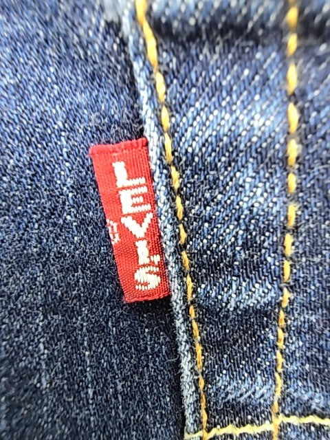 Levi's Men Dark Blue Straight Jeans Size 28x32 501 Original Fit Button Closure