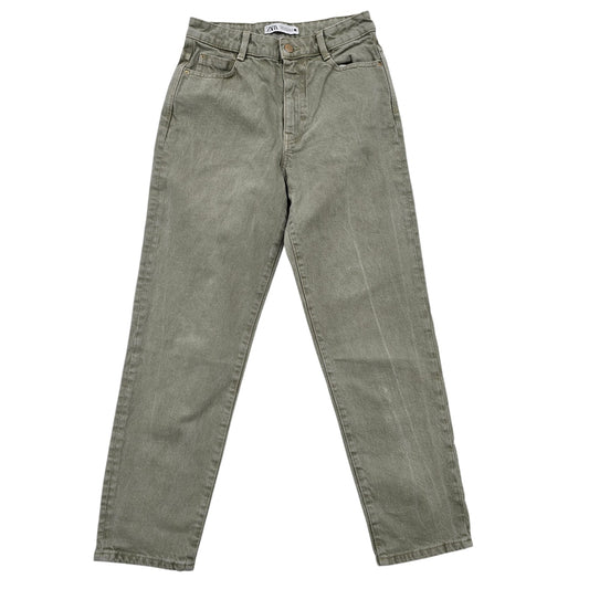 Zara Women's Green Jeans – Size 4, Straight Leg