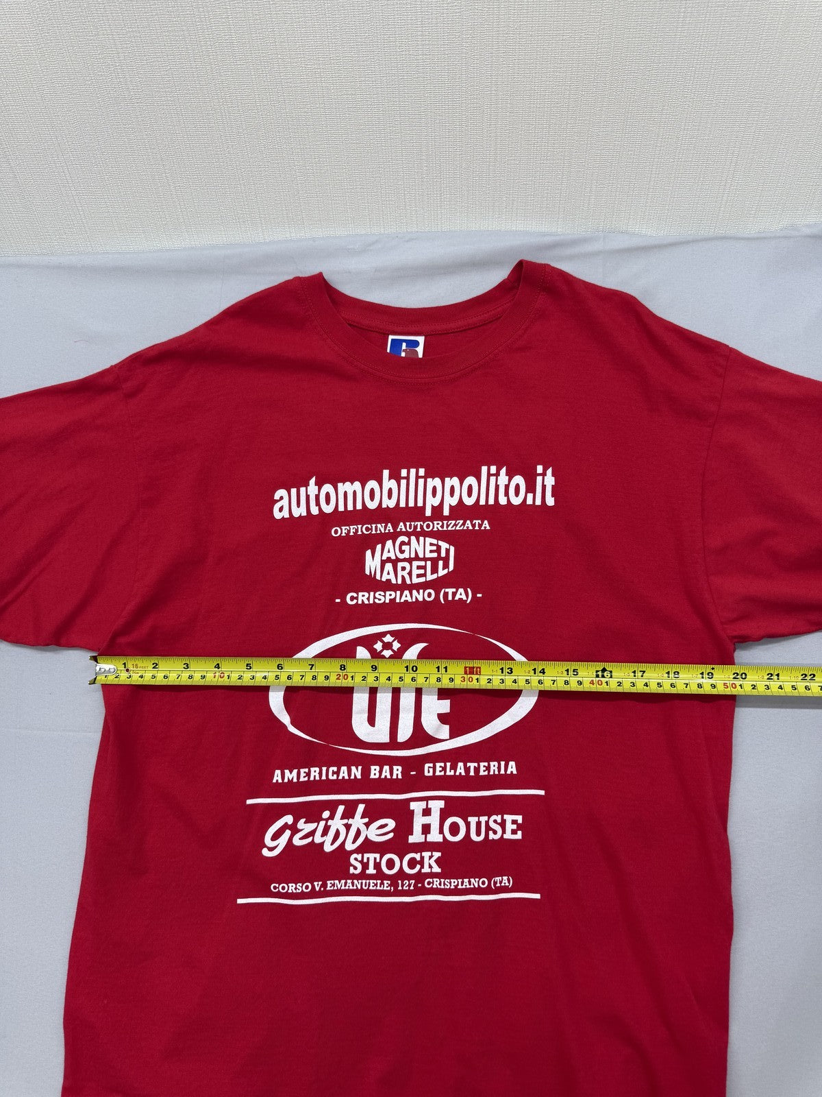 Russell Red Short Sleeve T-Shirt Crew Neck Printed L ZT1150