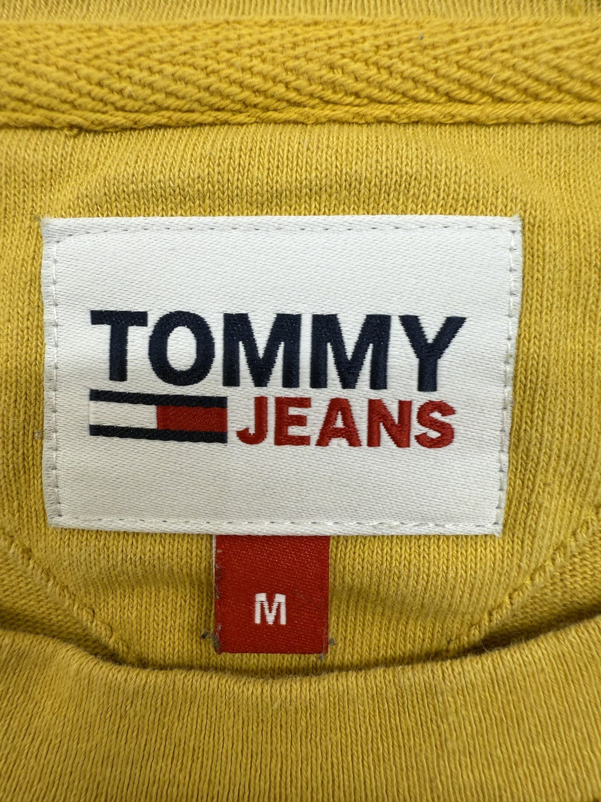 Tommy Jeans Men's Yellow Logo T-Shirt M Regular 100% Cotton
