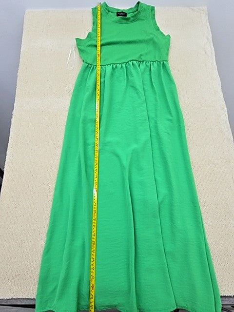 Isaac Mizrahi NY Green Maxi Rib Knit Sleeveless M Women USA