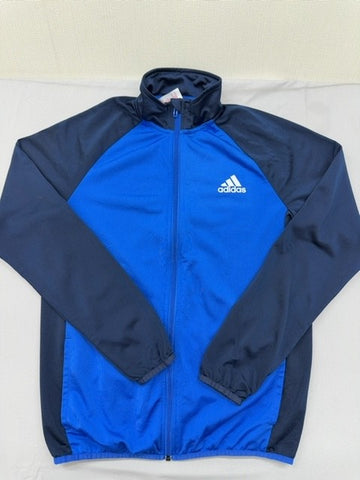 Adidas Men's Navy Blue XL Nylon Track Jacket 3 Stripes Running