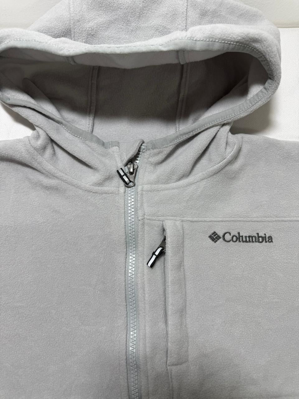 Columbia Men's Full Zip Fleece Hoodie Grey Navy Soft Warm Jacket Size XL