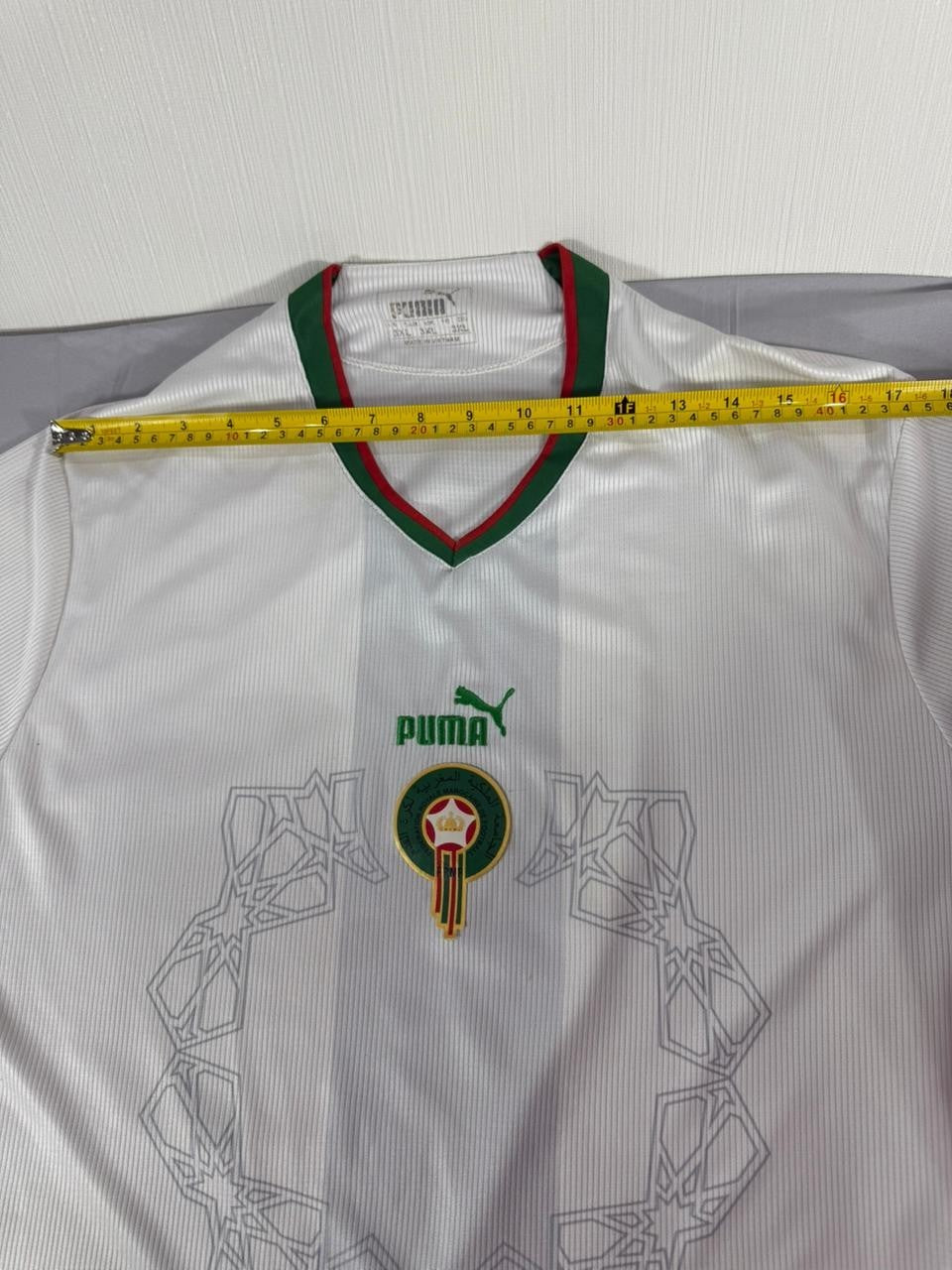 Puma Morocco National Team Football Jersey White Short Sleeve Men Large