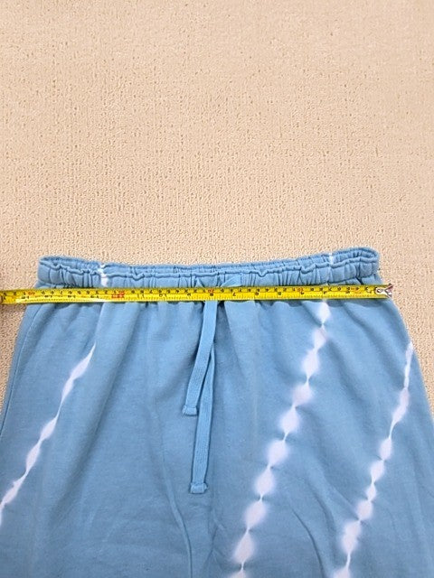 Splendid Blue Tie-Dye Midi Skirt XL Side Slits Drawstring